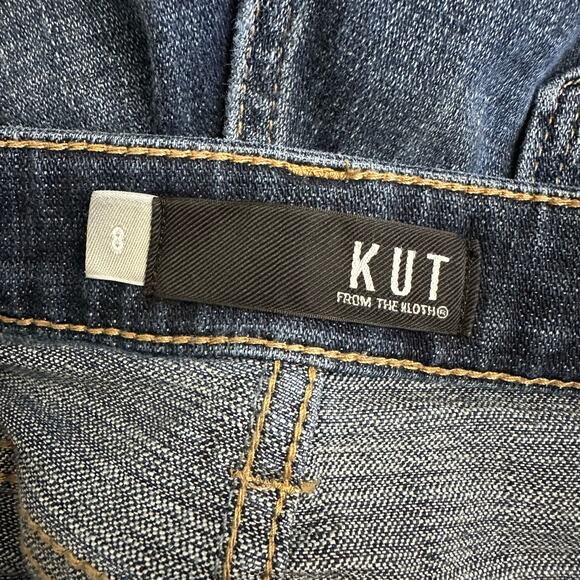 Kut from the Kloth Women’s Dark Wash Stretch Denim Straight Ankle Jeans Size 8 - Picture 2 of 11